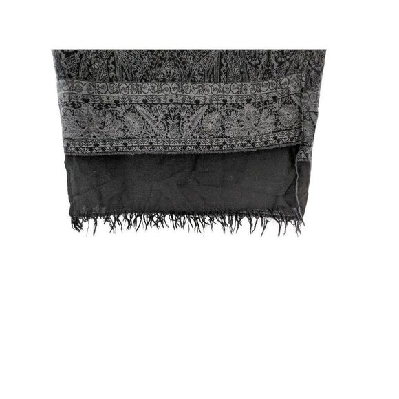 Dana Buchman Women Black Paisley Print Wool True Wrap Skirt Size 12 - Picture 6 of 9